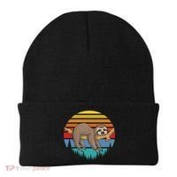 lazy Sloth Retro Sunset  Beanie thumb 0
