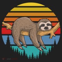 lazy Sloth Retro Sunset  Tumbler thumb 3