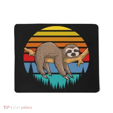 lazy Sloth Retro Sunset  Mousepad