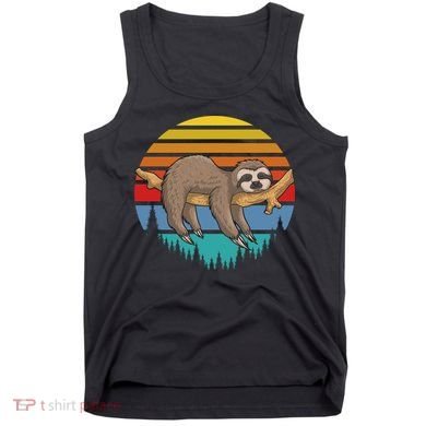 lazy Sloth Retro Sunset  Tank Top