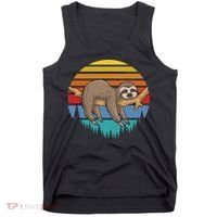 lazy Sloth Retro Sunset  Tank Top thumb 0