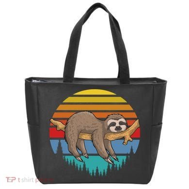 lazy Sloth Retro Sunset  Tote Bag