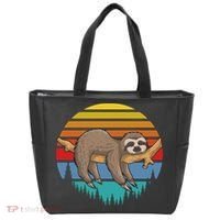 lazy Sloth Retro Sunset  Tote Bag thumb 0