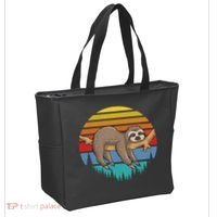 lazy Sloth Retro Sunset  Tote Bag thumb 2