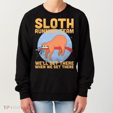 Lazy Sloth Running Team Distressed Women's Sweatshirt