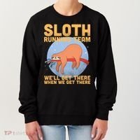 Lazy Sloth Running Team Distressed Women's Sweatshirt thumb 0