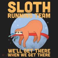 Lazy Sloth Running Team Distressed Women's Sweatshirt thumb 2