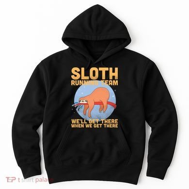 Lazy Sloth Running Team Distressed Hoodie