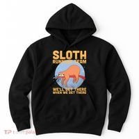 Lazy Sloth Running Team Distressed Hoodie thumb 0