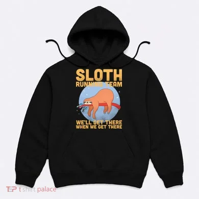Lazy Sloth Running Team Distressed Hoodie