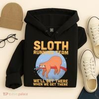 Lazy Sloth Running Team Distressed Hoodie thumb 4