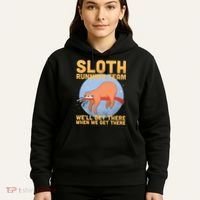 Lazy Sloth Running Team Distressed Hoodie thumb 5