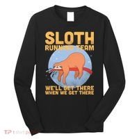 Lazy Sloth Running Team Distressed Long Sleeve Shirt thumb 0