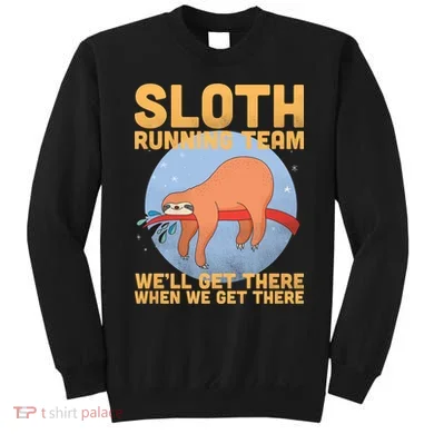 Lazy Sloth Running Team Distressed Sweatshirt