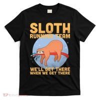 Lazy Sloth Running Team Distressed T-Shirt thumb 0