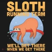 Lazy Sloth Running Team Distressed Backpack thumb 2