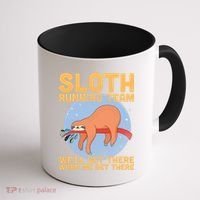 Lazy Sloth Running Team Distressed Coffee Mug thumb 1