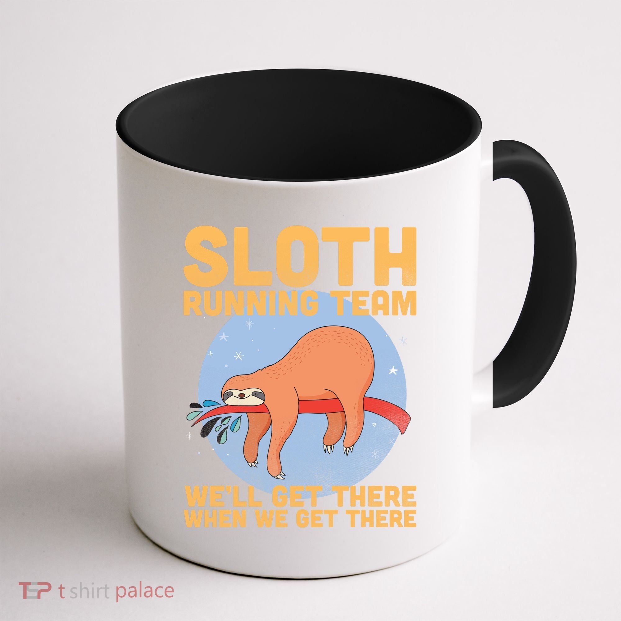 Lazy Sloth Running Team Distressed Coffee Mug