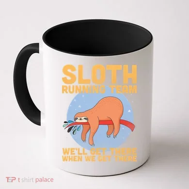 Lazy Sloth Running Team Distressed Coffee Mug