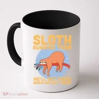 Lazy Sloth Running Team Distressed Coffee Mug thumb 0