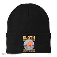 Lazy Sloth Running Team Distressed Beanie thumb 0