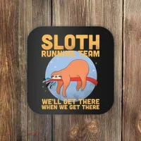 Lazy Sloth Running Team Distressed Coaster thumb 0