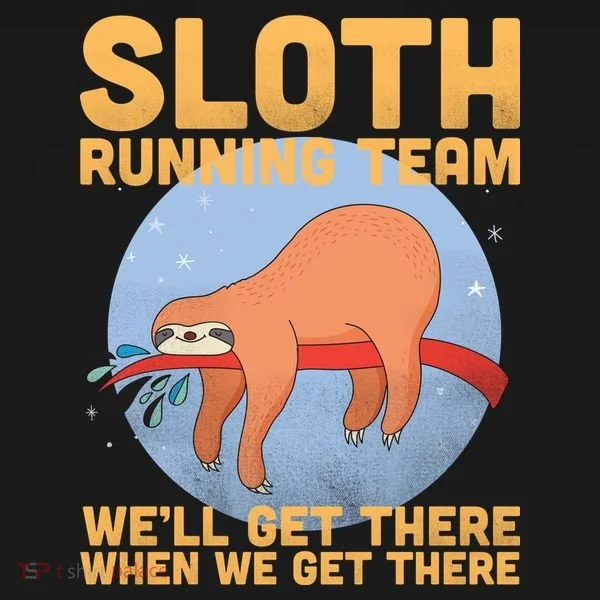 Lazy Sloth Running Team Distressed Coaster