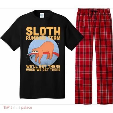 Lazy Sloth Running Team Distressed Pajama Set