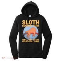 Lazy Sloth Running Team Distressed Women's Hoodie thumb 0