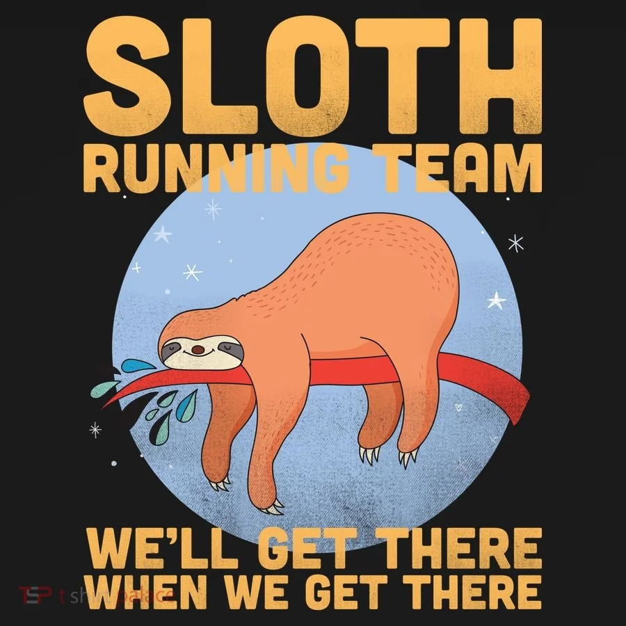 Lazy Sloth Running Team Distressed Mousepad