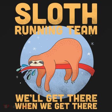 Lazy Sloth Running Team Distressed Youth Performance Sprint T-Shirt