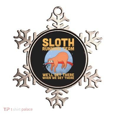 Lazy Sloth Running Team Distressed Ornament