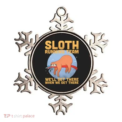 Lazy Sloth Running Team Distressed Ornament