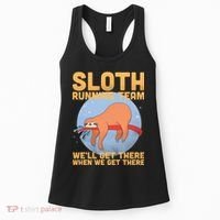 Lazy Sloth Running Team Distressed Women's Tank Top thumb 0