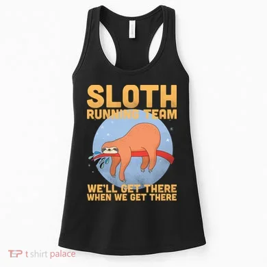 Lazy Sloth Running Team Distressed Women's Tank Top