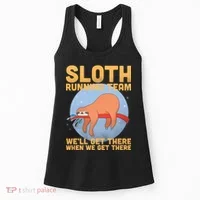 Lazy Sloth Running Team Distressed Women's Tank Top thumb 0