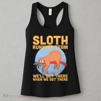Lazy Sloth Running Team Distressed Women's Tank Top thumb 3