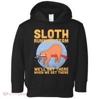 Lazy Sloth Running Team Distressed Toddler Hoodie thumb 0