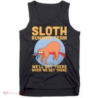 Lazy Sloth Running Team Distressed Tank Top thumb 0