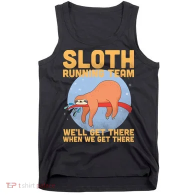 Lazy Sloth Running Team Distressed Tank Top