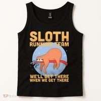 Lazy Sloth Running Team Distressed Tank Top thumb 2