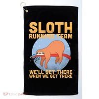 Lazy Sloth Running Team Distressed Golf Towel thumb 0
