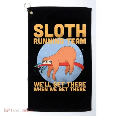 Lazy Sloth Running Team Distressed Golf Towel