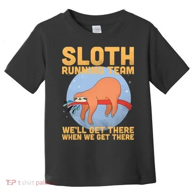 Lazy Sloth Running Team Distressed Toddler T-Shirt