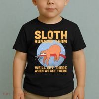 Lazy Sloth Running Team Distressed Toddler T-Shirt thumb 2