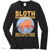 Lazy Sloth Running Team Distressed Women's Long Sleeve Shirt thumb 0
