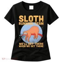Lazy Sloth Running Team Distressed Women's T-Shirt thumb 0