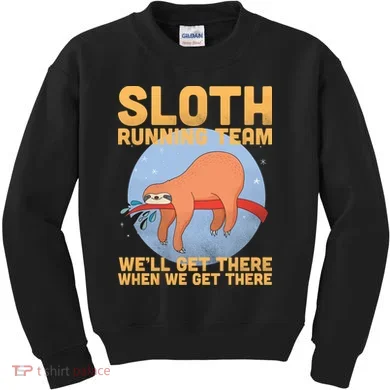 Lazy Sloth Running Team Distressed Kids Sweatshirt