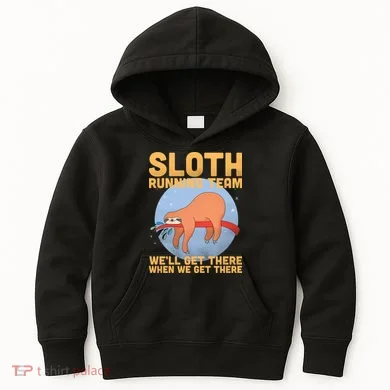Lazy Sloth Running Team Distressed Kids Hoodie