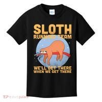 Lazy Sloth Running Team Distressed Kids T-Shirt thumb 0